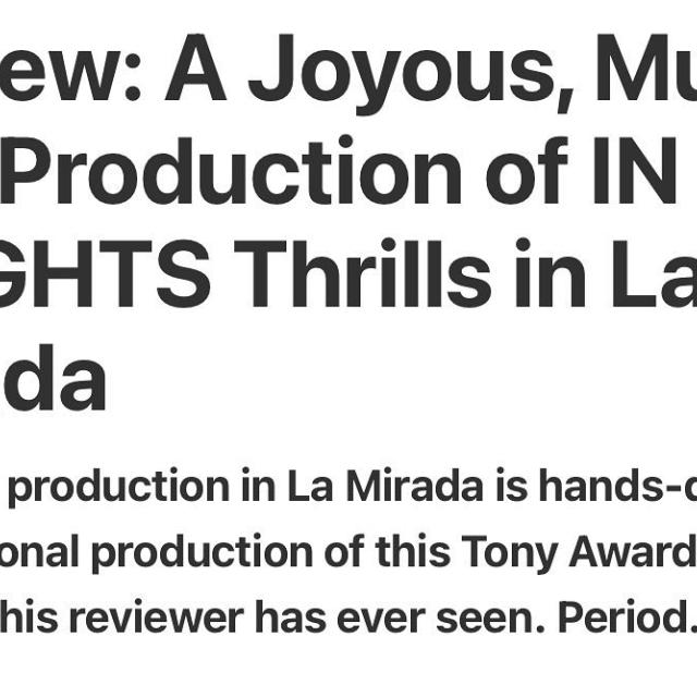 La Mirada Theater is making some great shows!! Especially one such as, In The Heights, that had all of the reviews saying it’s praises 💛💛 Shoutout to Broadway World for this article 🔥
.
. 
Huge congrats to our client @stadam.agdeppa that was in In The Heights a couple months ago!! And to all our clients who have performed and choreographed throughout the years, Congrats to you as well!! Cheers on the success of all shows and more to come ✨ Check out their website to see what current shows are playing/coming up! 💛
.
.
.
#GTA #Go2Talent #GTAagency #GTAallday #GTAbae #GTAfam #dance #choreographer #lovetrain #theojays #tour #laststop #live #performance #2022 #congratulations